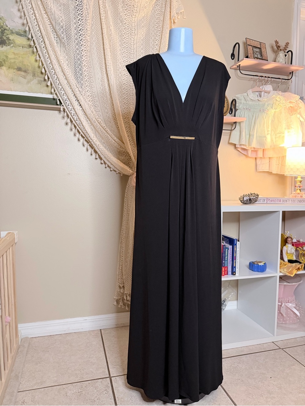 Michael Kors Black Sleeveless V-Neck Maxi Dress